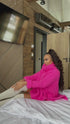 ELYNDI extended wool sweater - bright pink PRE-ORDER